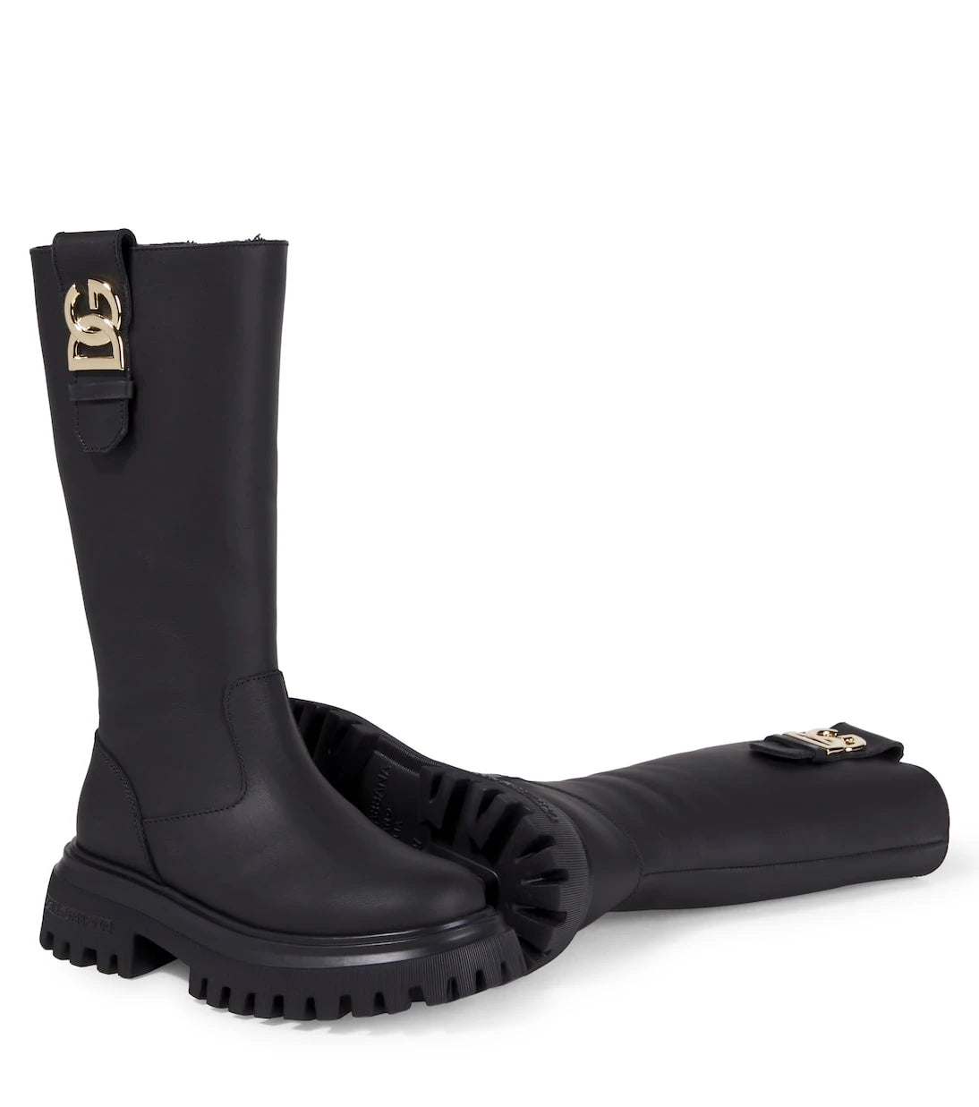 Dolce&Gabbana Kids - حذاء DG جلد برقبة