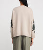 White Virgin Wool Jacquard Sweater