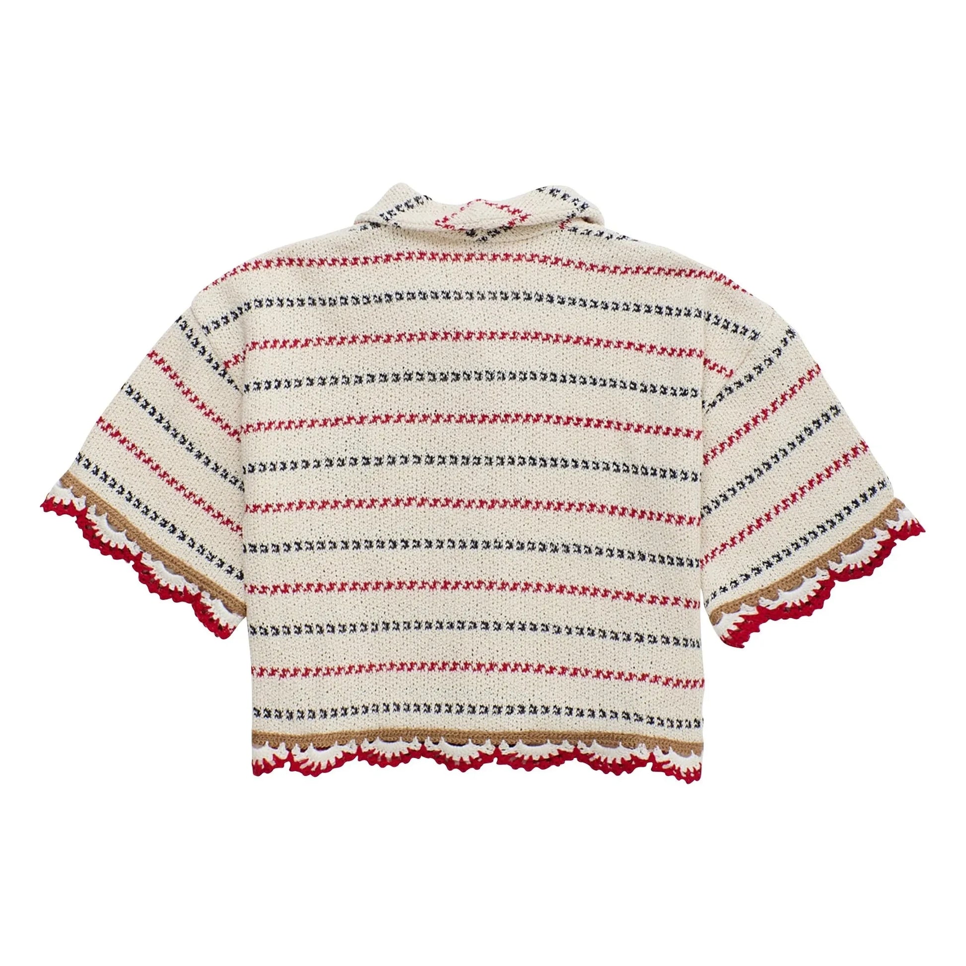 Maison Mangostan - Striped Mesh Shirt | Ecru