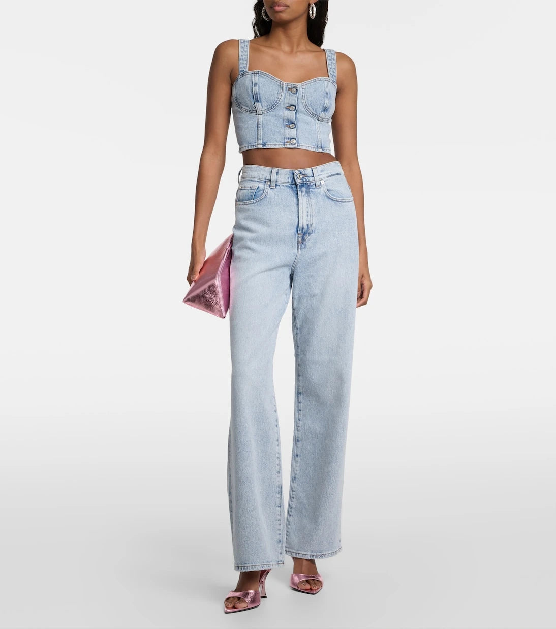 7 For All Mankind - High-rise straight-leg jeans