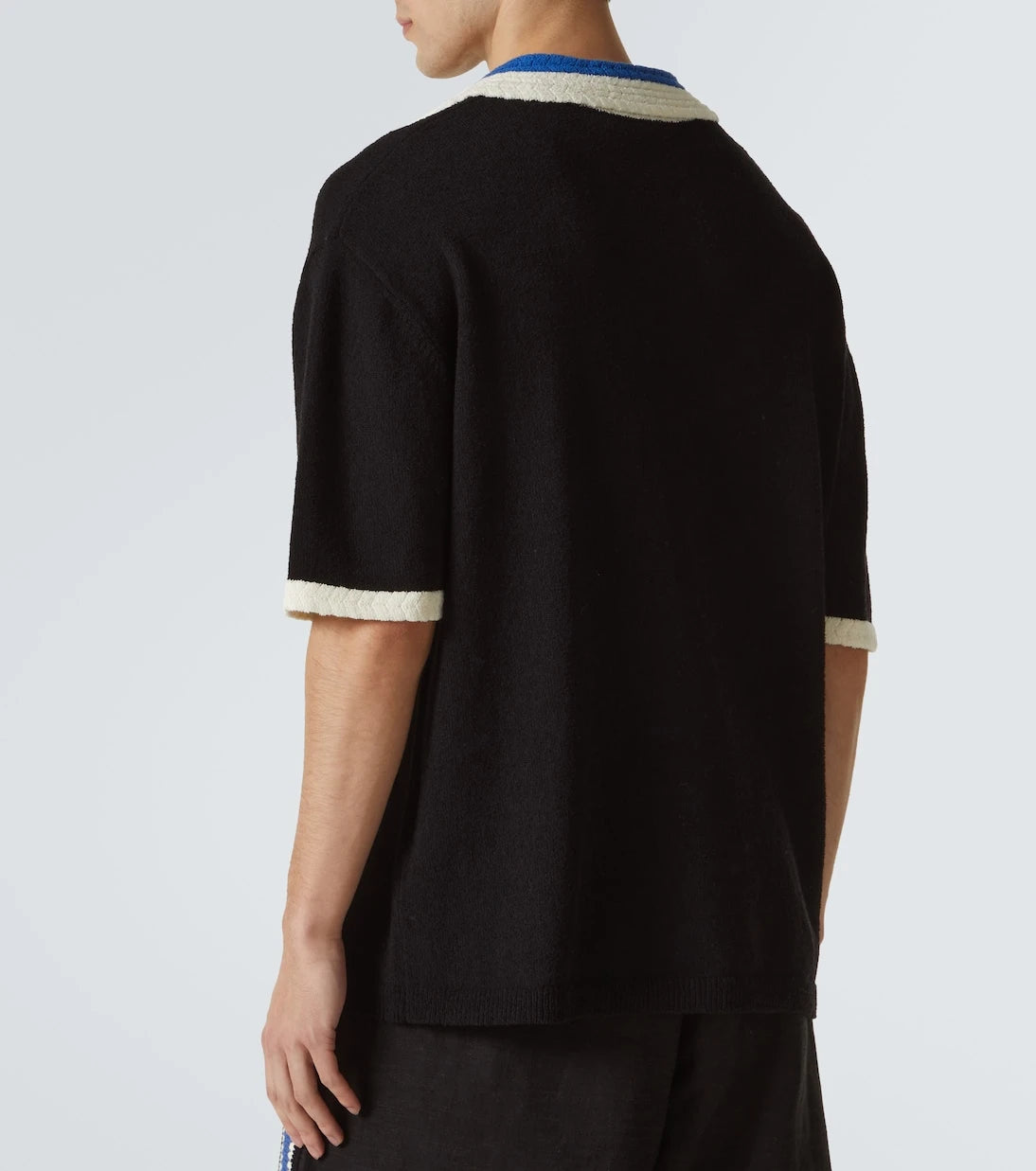 Commas - Crochet cotton-blend polo shirt