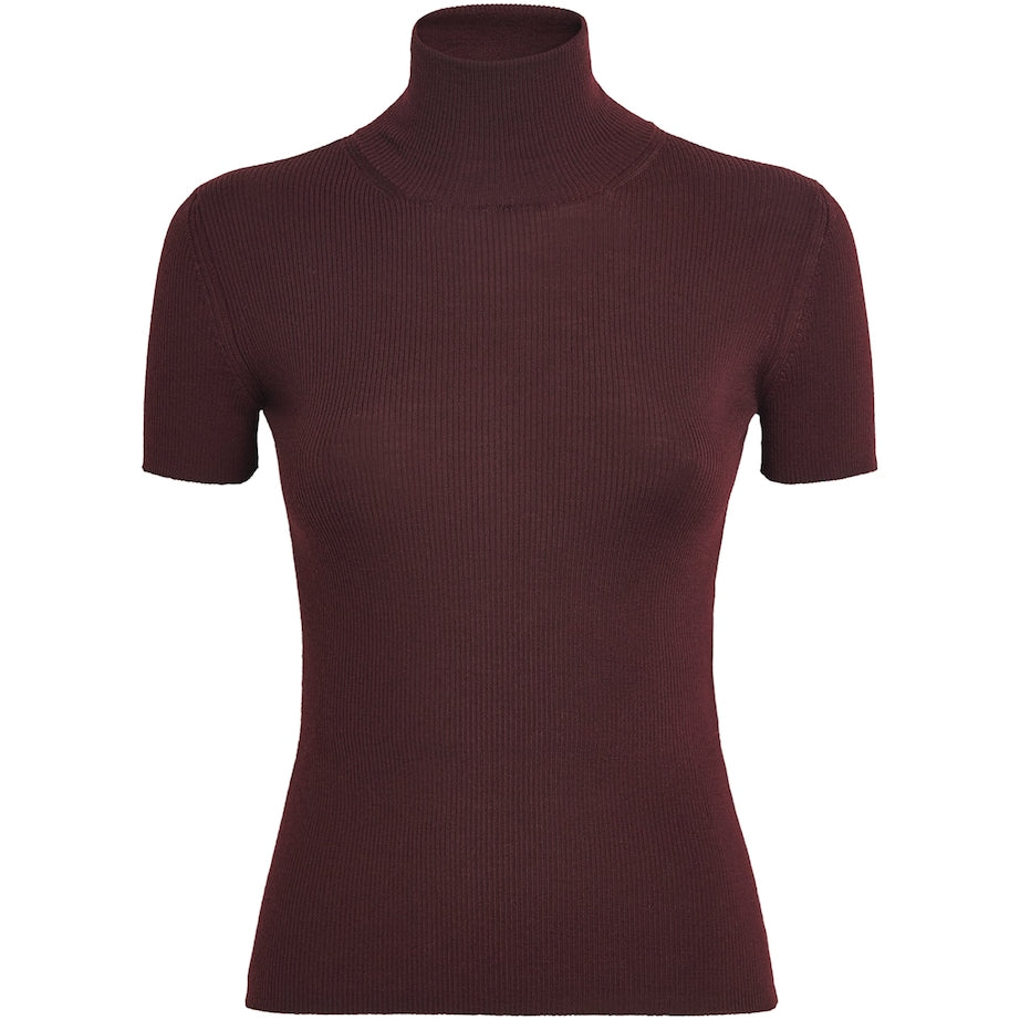 Red Wool Short-Sleeve Sweater