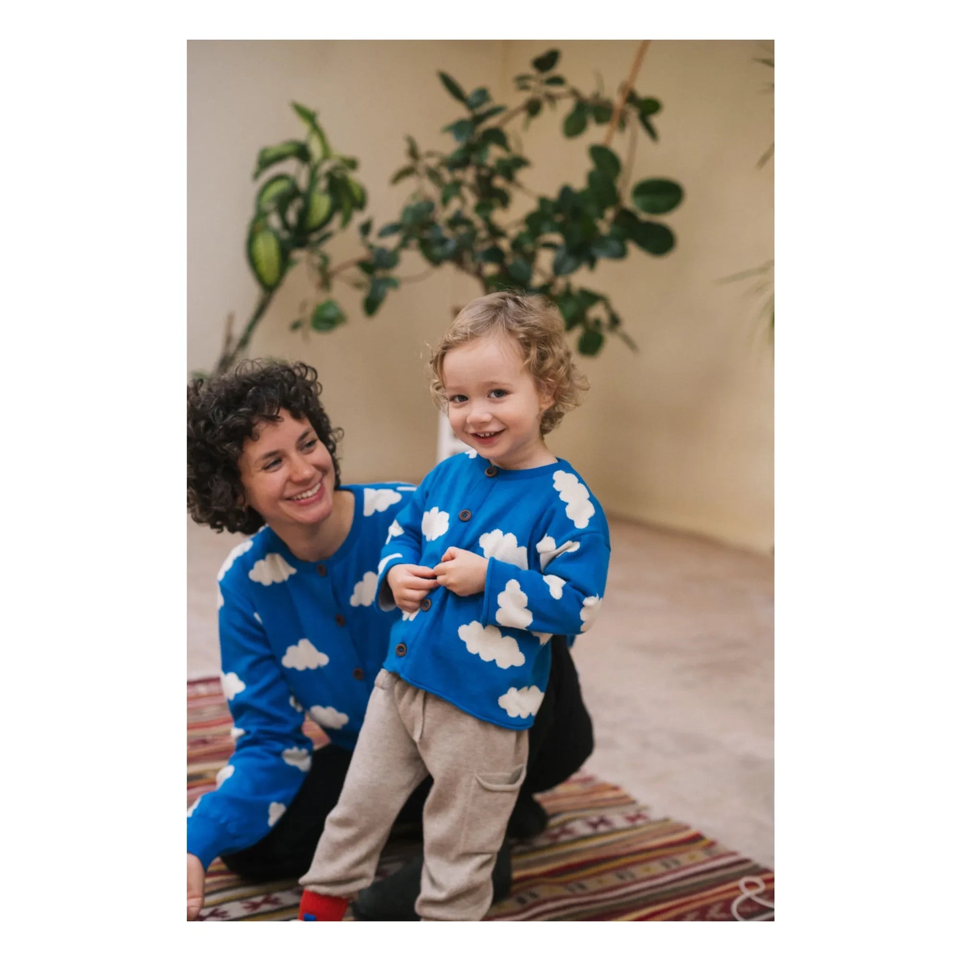 Bayiri - Cloudy Sky Organic Cotton Cardigan | Blue