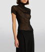 Issey Miyake Black Semi-Sheer Chiffon Twist Top