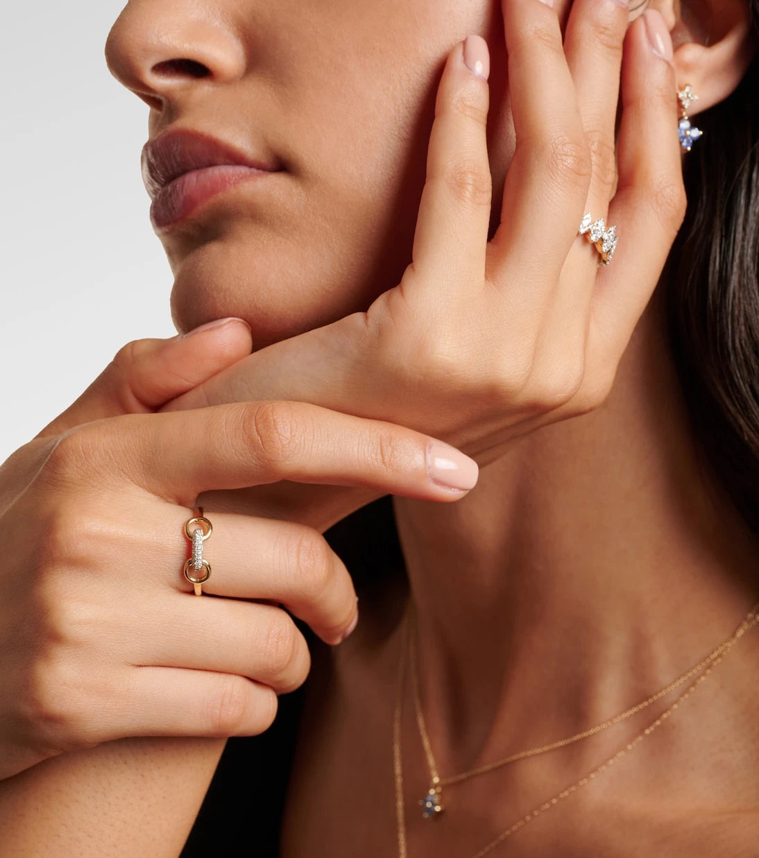 Stone and Strand - Bridle 14kt gold ring with diamonds