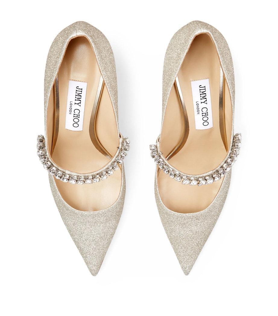 Jimmy Choo Silver Bing 65 Glitter Pumps