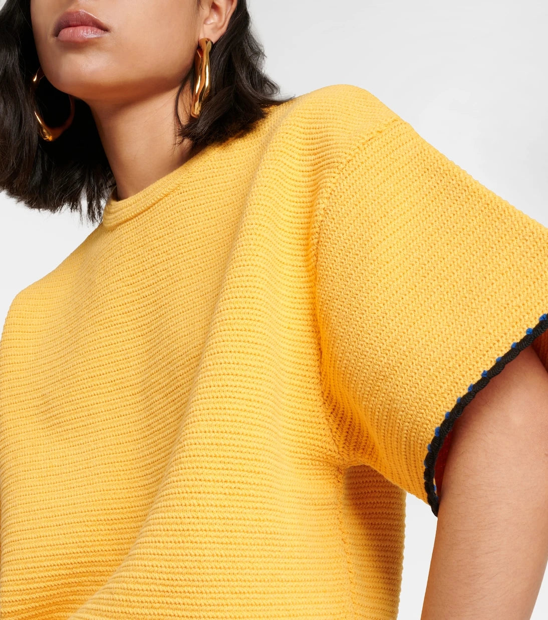 Jil Sander - Jakar şeritli pamuklu jarse tişört