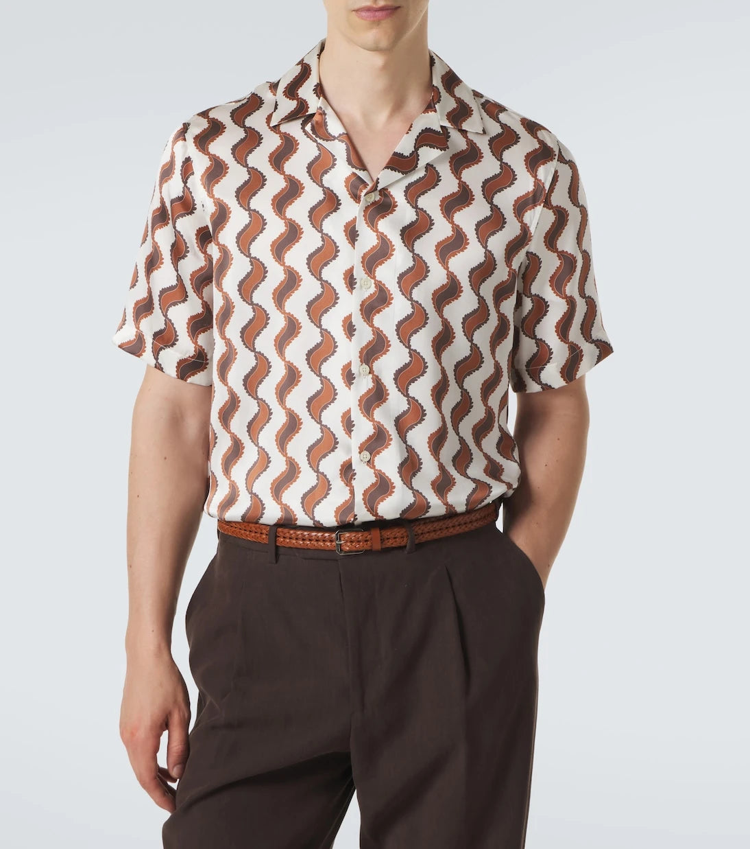 Frescobol Carioca - Roberto printed silk bowling shirt