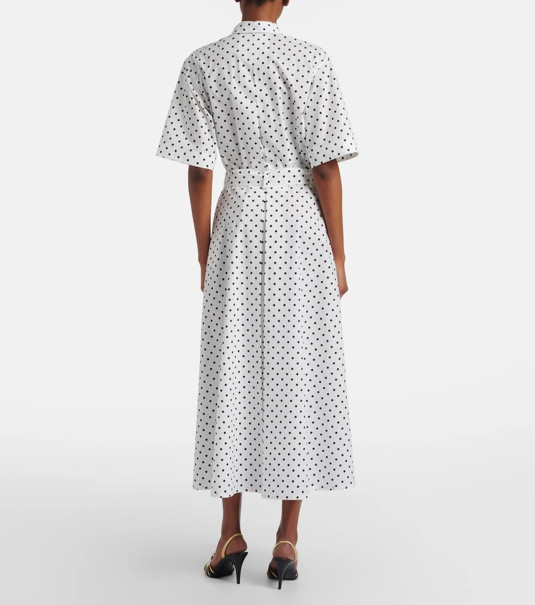 Valentino - Polka-dot cotton poplin midi dress
