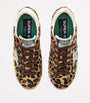 Golden Goose Brown Pony Skin Leopard Print Super-Star Sneakers