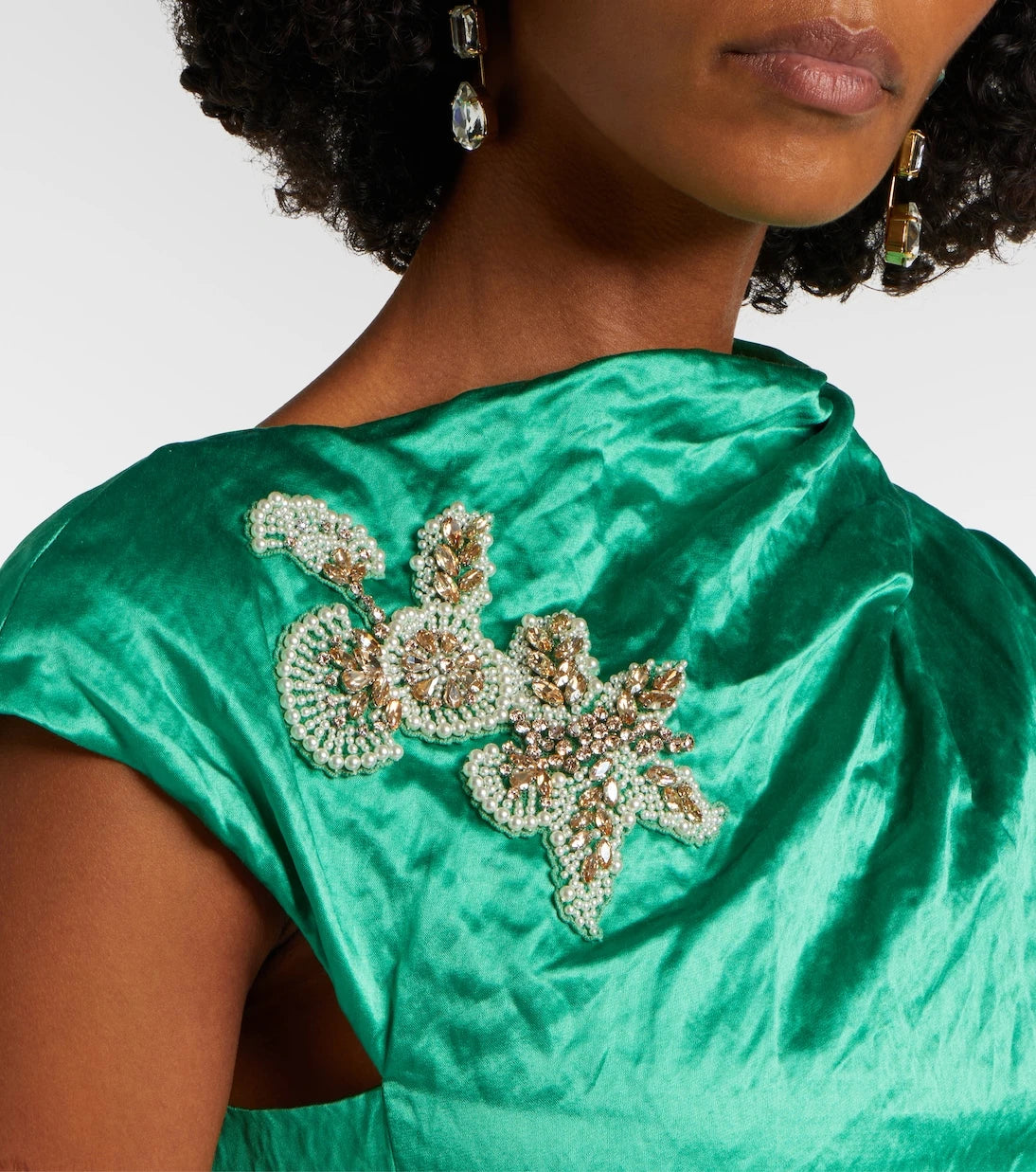 Erdem - Draped embellished satin gown