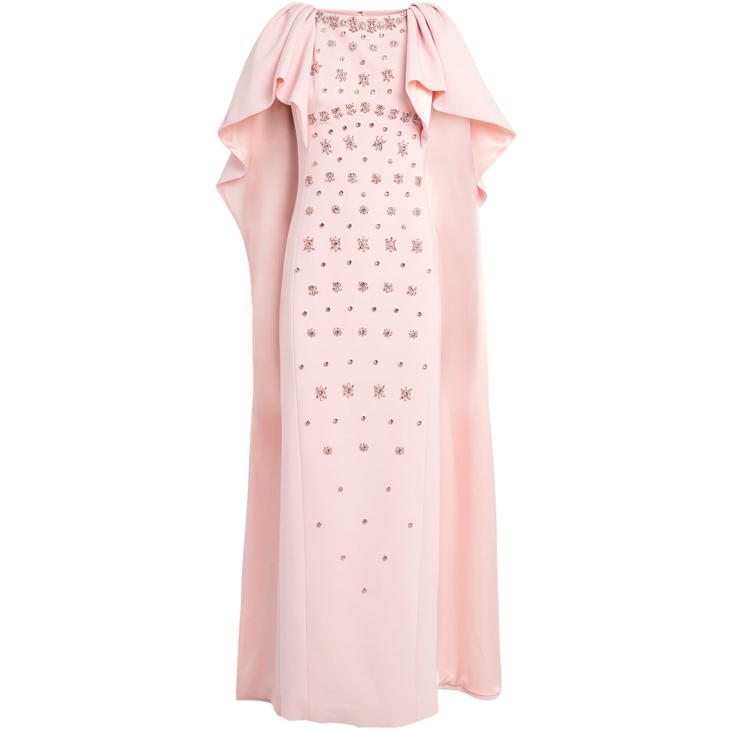 Crystal-Embellished Emory Cape Gown