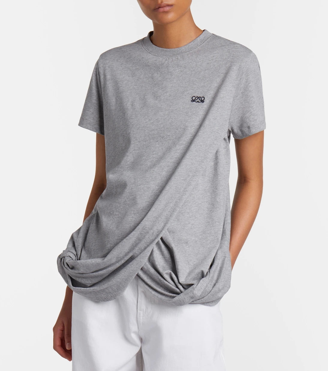 Loewe - Double L draped cotton jersey T-shirt