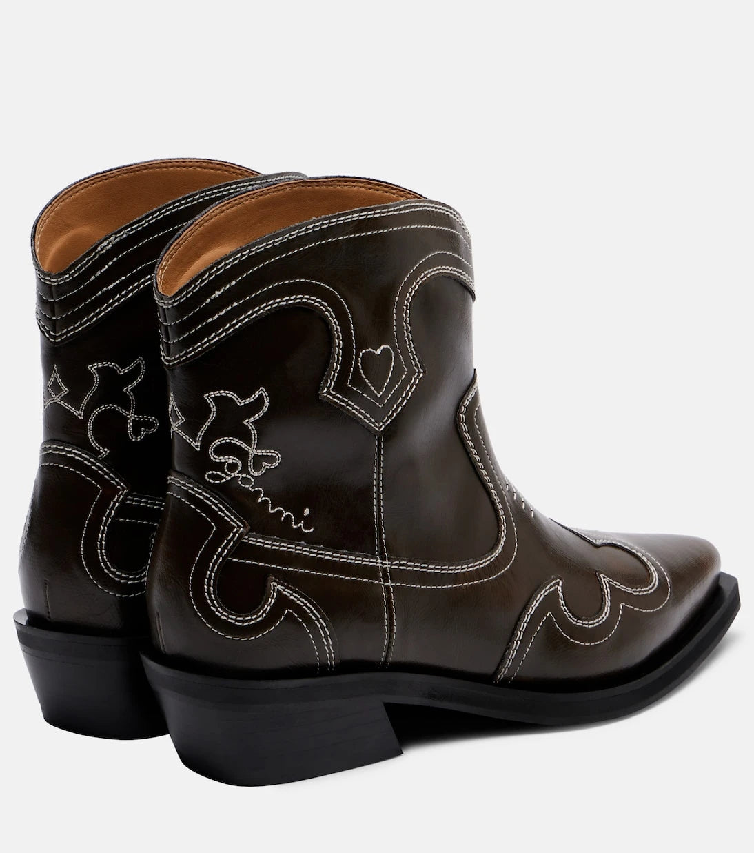 Ganni - Embroidered cowboy boots