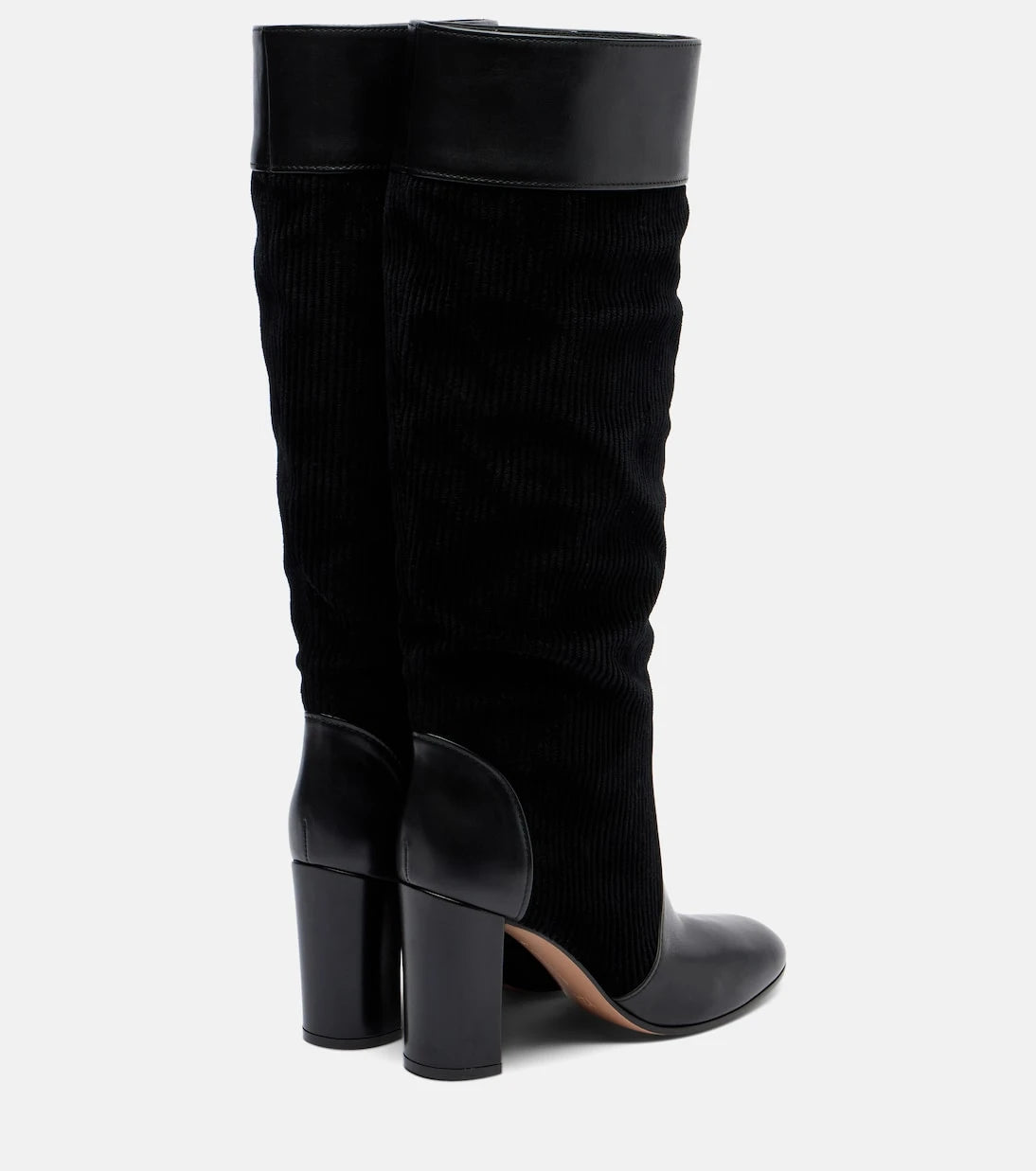 Gianvito Rossi - Sheffield leather and corduroy knee-high boots