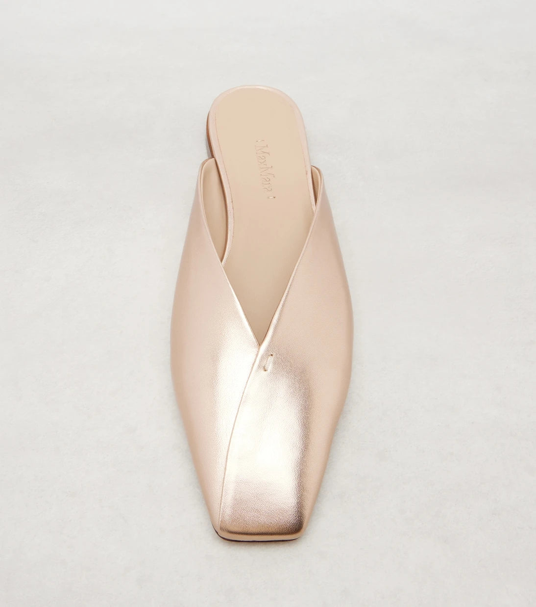 Max Mara - Metallic leather mules