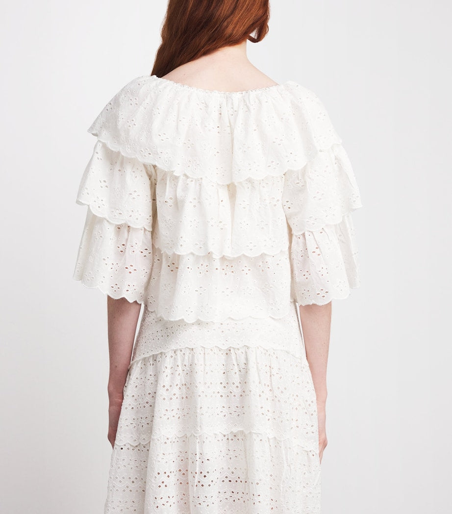 Ivory Cotton Broderie Caserta Top