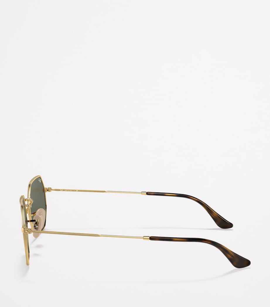 Ray-Ban Gold RB3556N Octagonal Classic Sunglasses