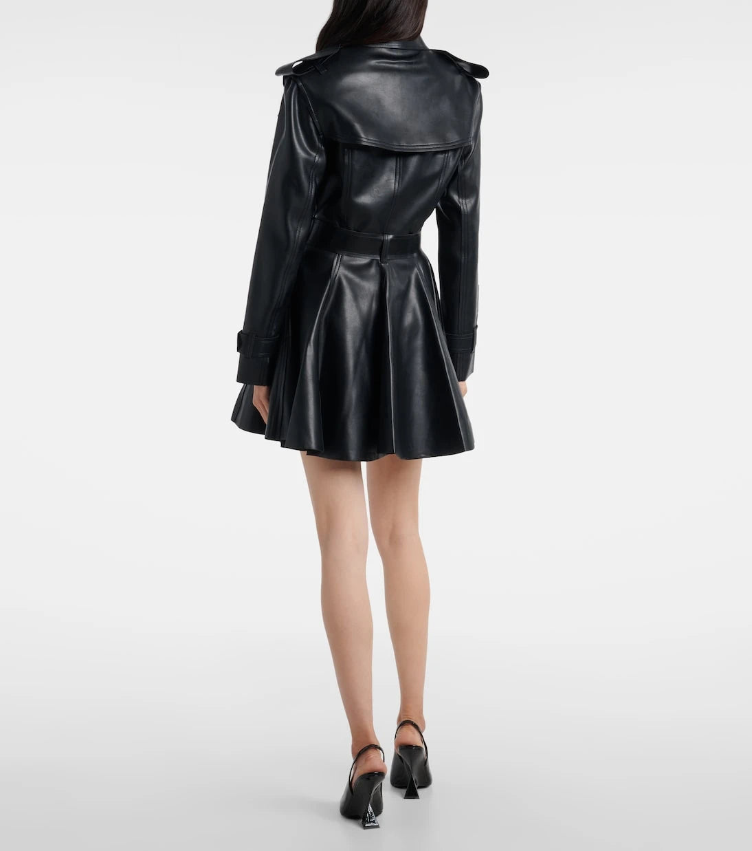 Norma Kamali - Belted double-breasted flared minidress