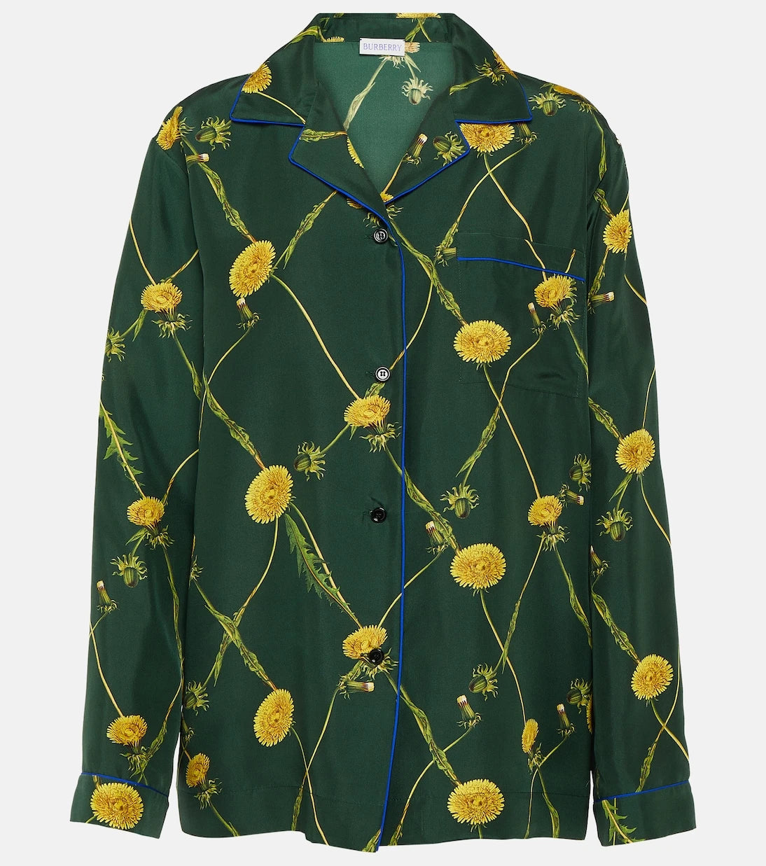 Burberry - Floral silk poplin pajama shirt