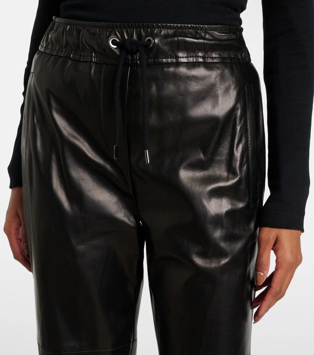 Brunello Cucinelli - Leather straight pants