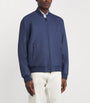 Paul & Shark Navy Wool-Silk-Linen-Blend Bomber Jacket