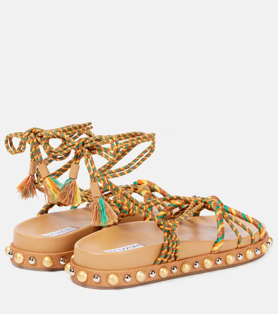Aquazzura - Tropical Rope embellished raffia sandals