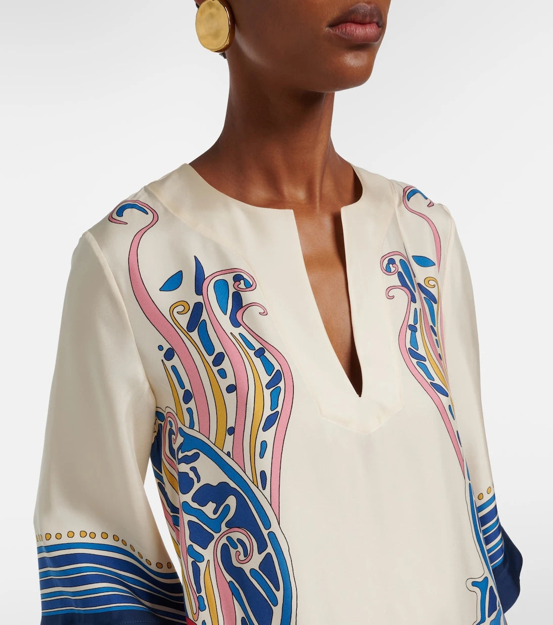 La DoubleJ - Printed silk satin kaftan