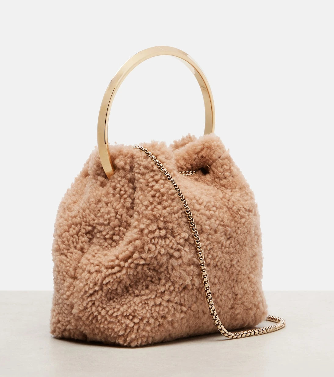 Jimmy Choo - Bon Bon Small shearling bucket bag