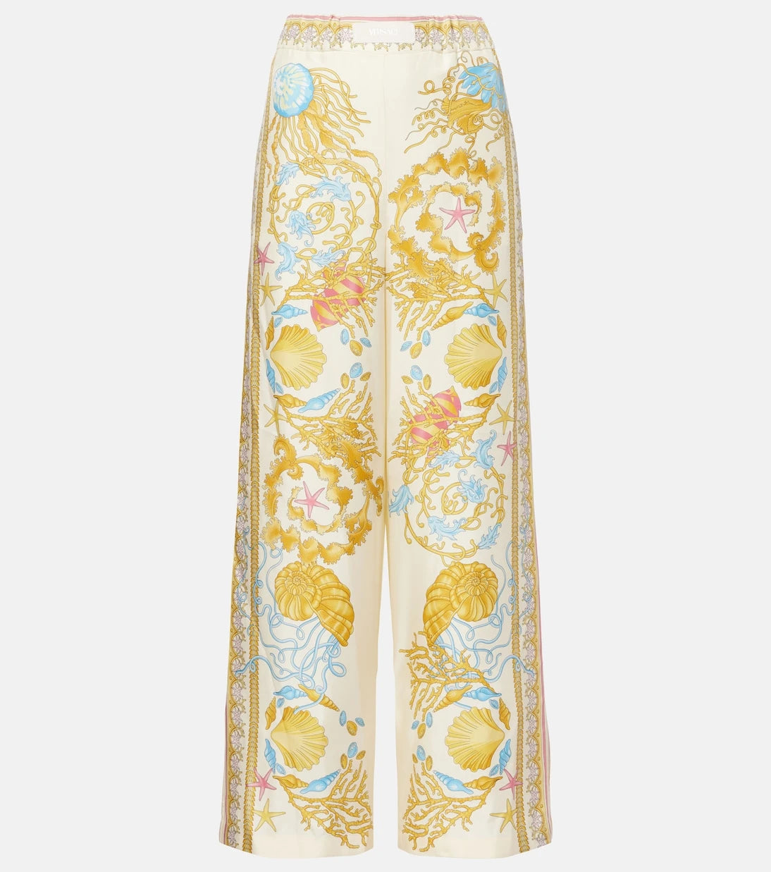 Versace - Underwater Barocco silk palazzo pants