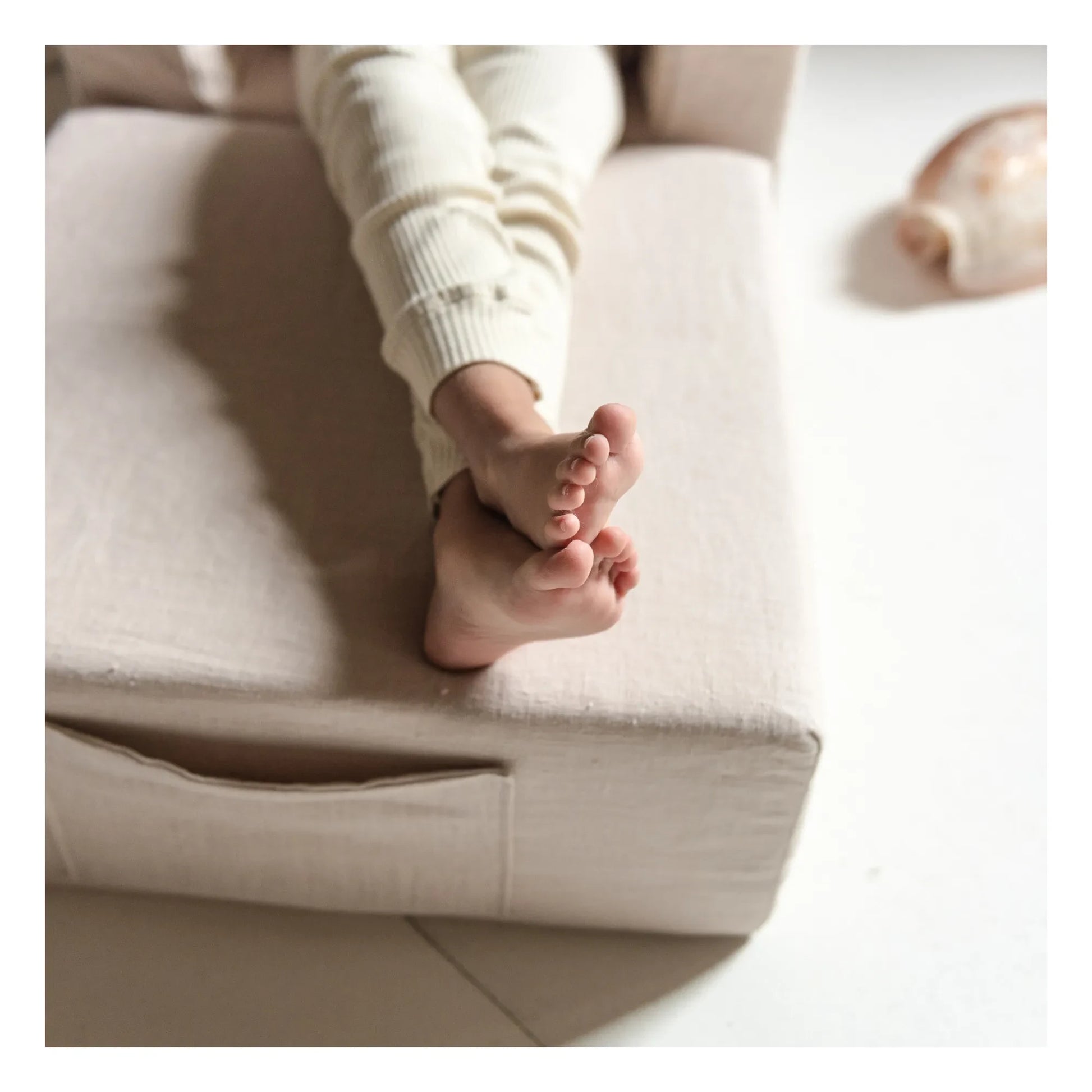 Maison BABA - BABA Washed Linen Pouf | Pale Pink
