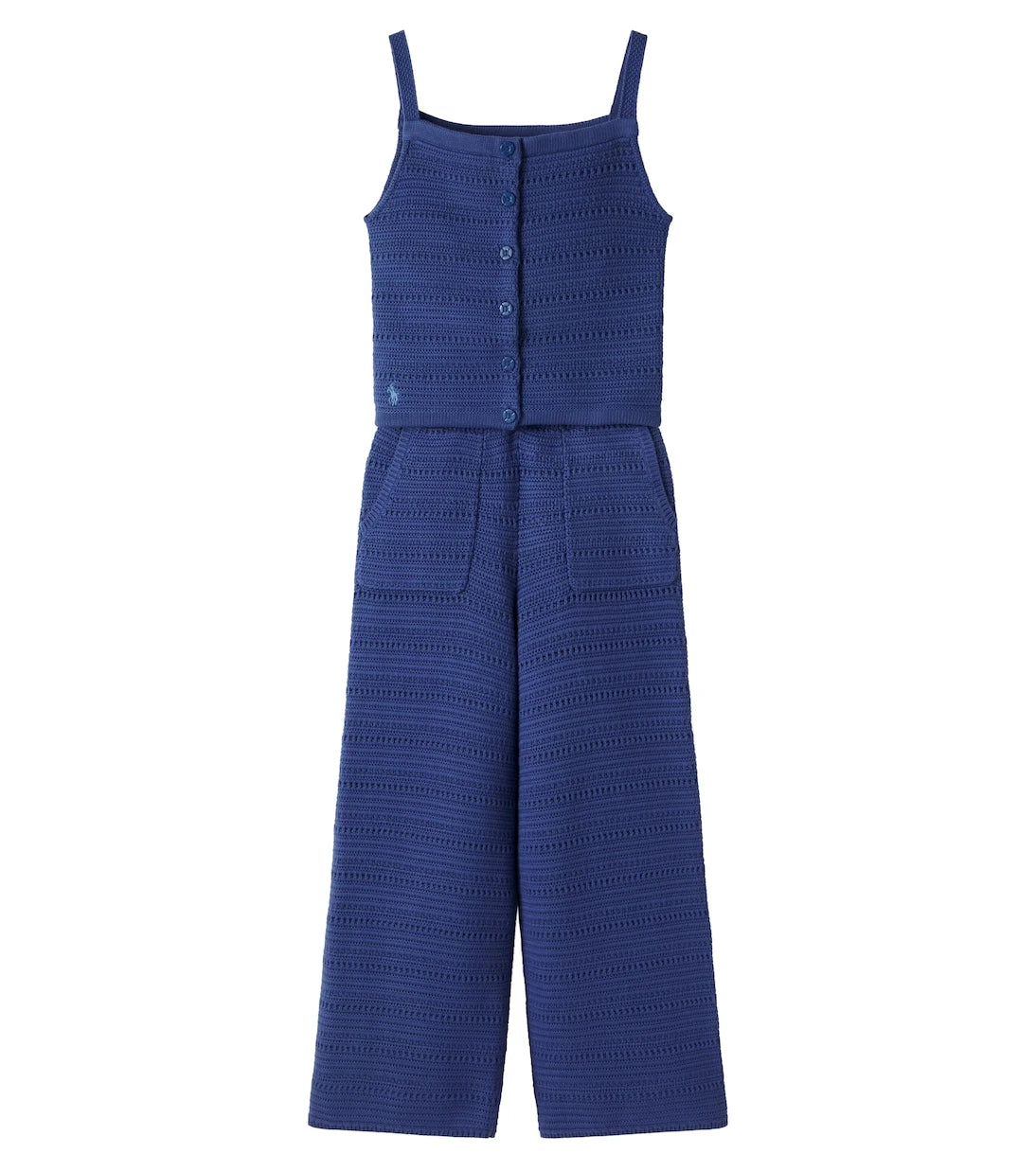 Polo Ralph Lauren Kids - طقم من توب بدون أكمام وبنطال من القطن الكروشيه