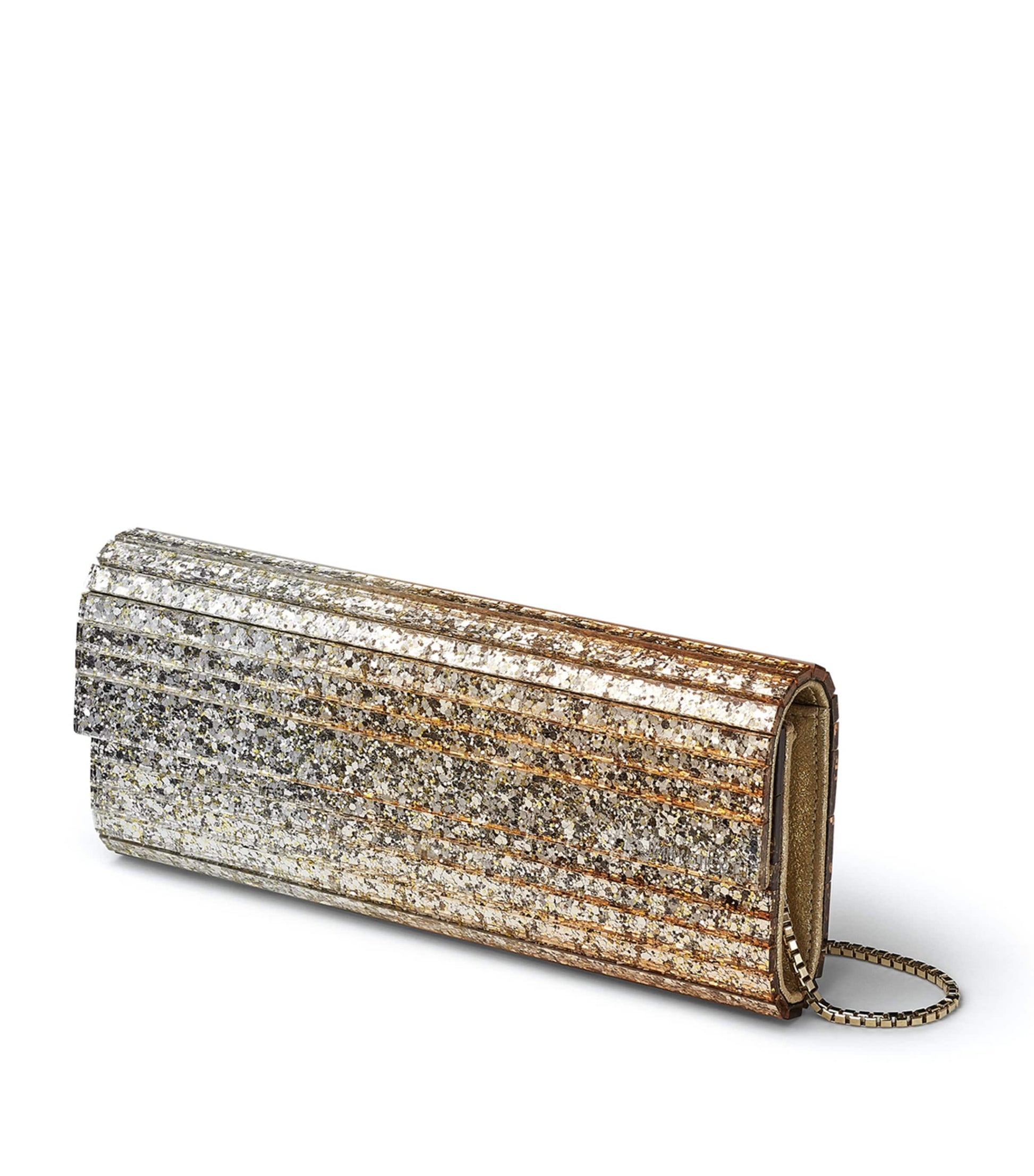 Jimmy Choo Rose Gold Sweetie Glitter Clutch Bag