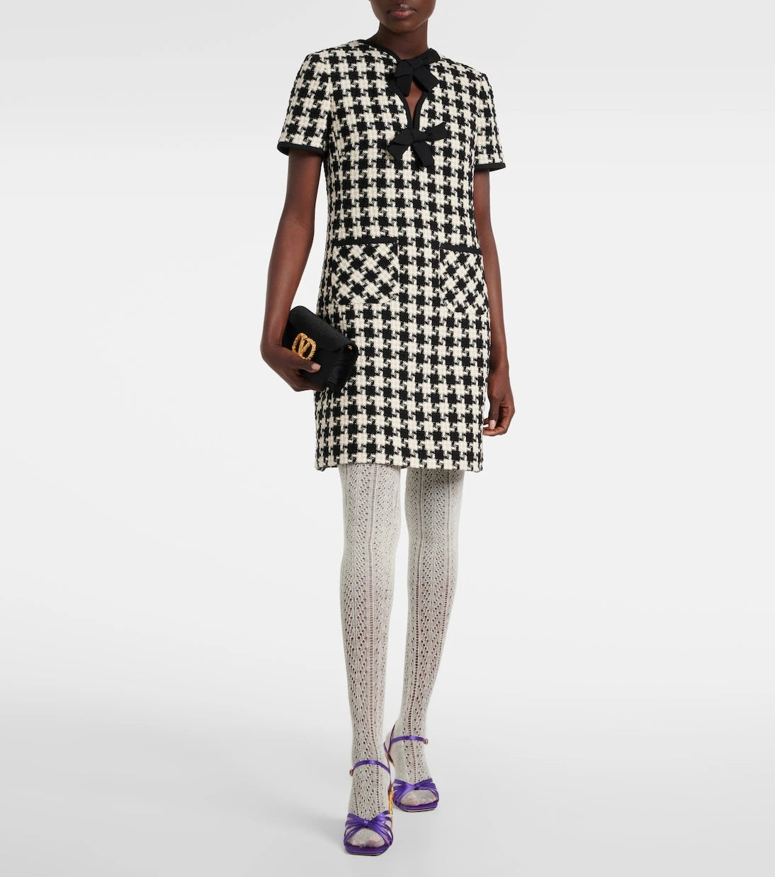 Valentino - Logo wool-blend tights