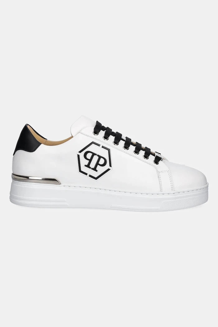 Кожени маратонки Philipp Plein Nappa Lo-Top Hexagon