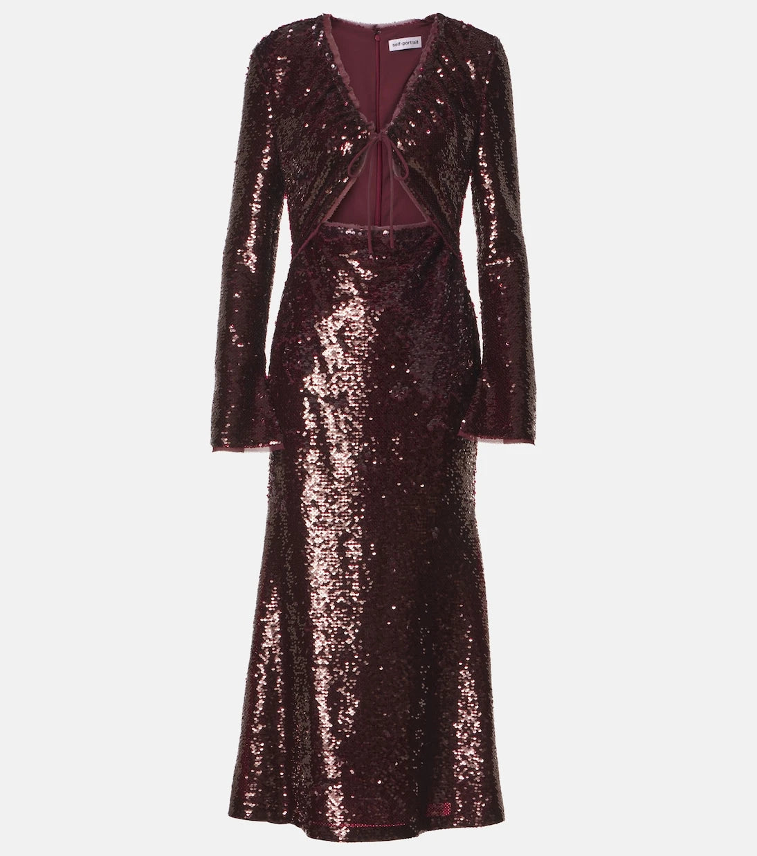 Self-Portrait - Sequined cutout midi dress