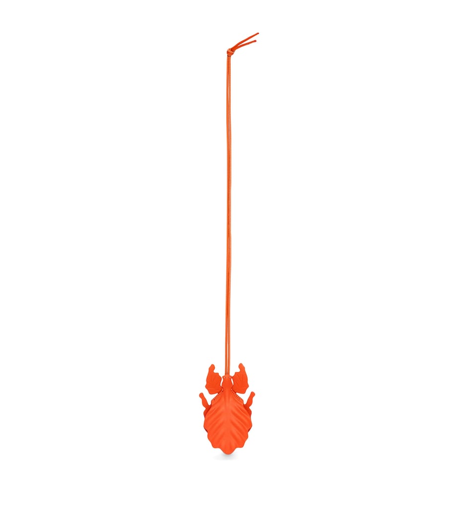 Orange Leather Leaf Insect Charm