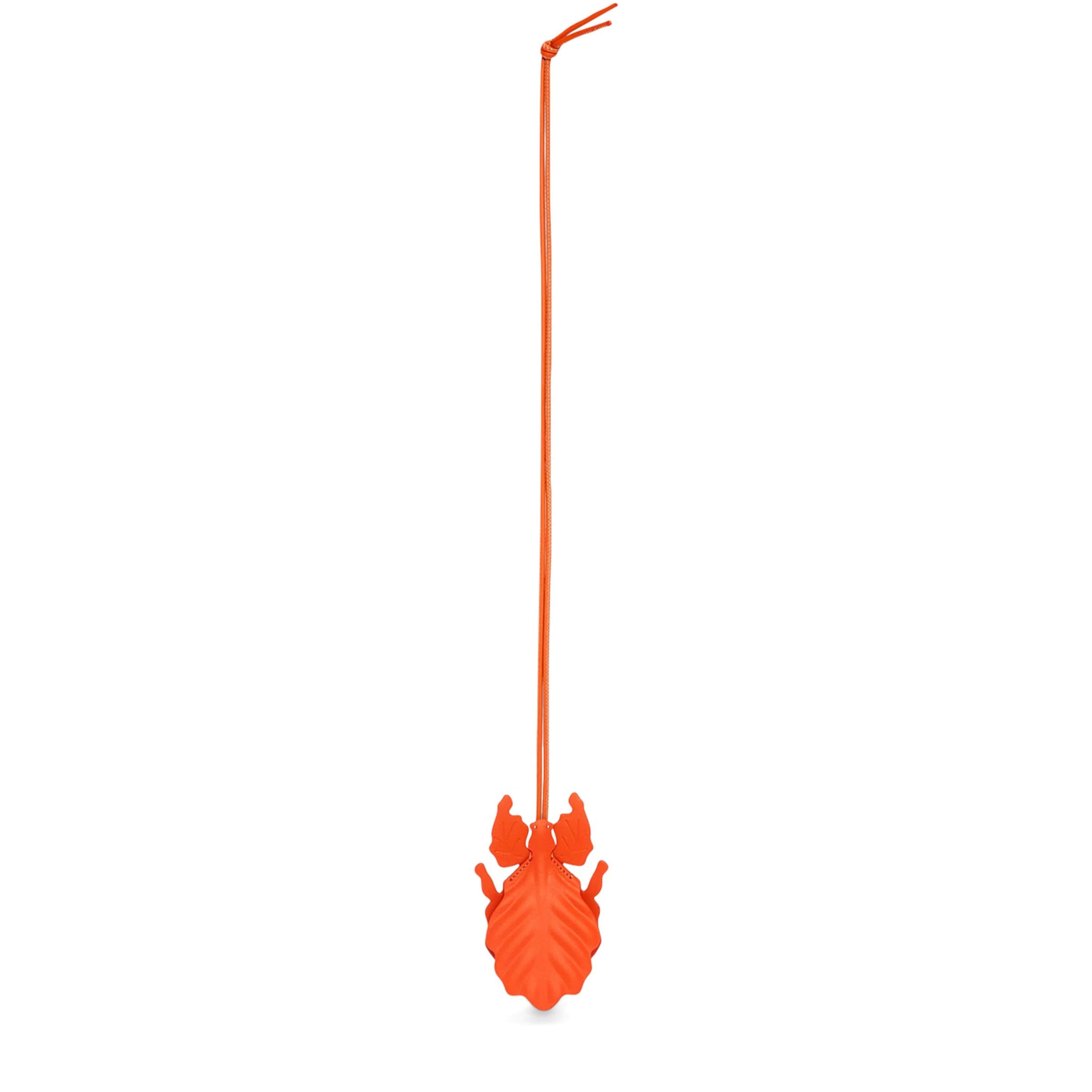 Orange Leather Leaf Insect Charm