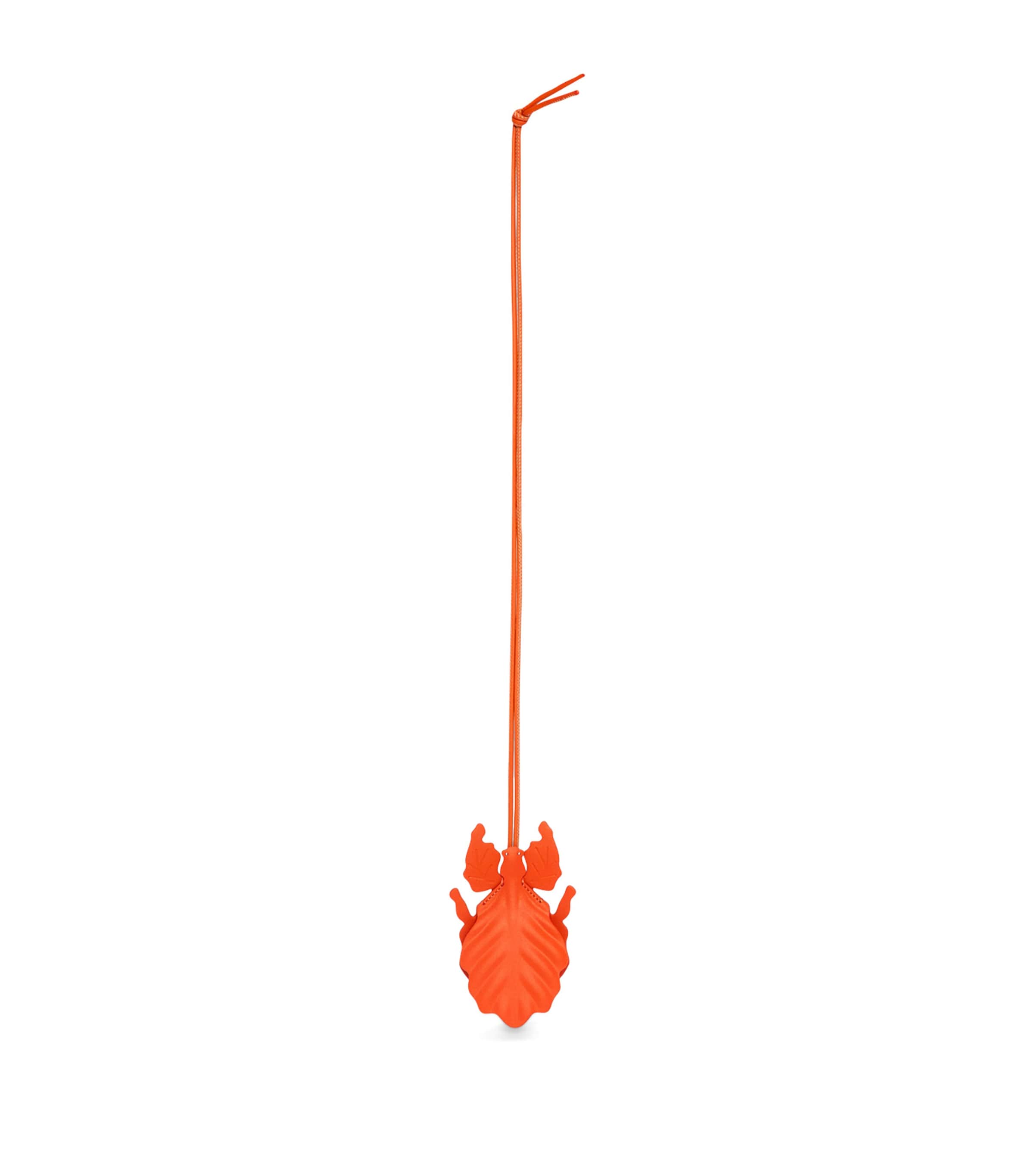 Orange Leather Leaf Insect Charm