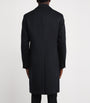 Navy Virgin Wool Overcoat