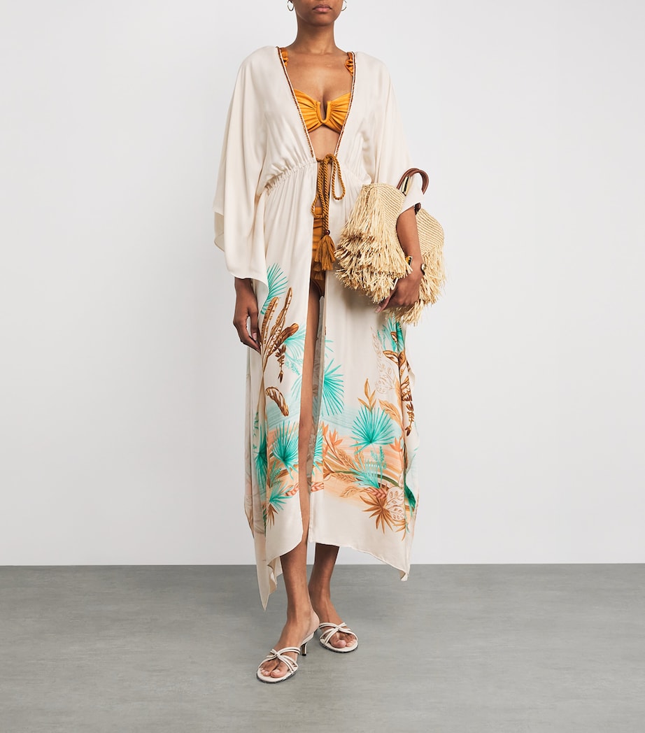 PatBO Beige Bananeira Tropical Cover-Up