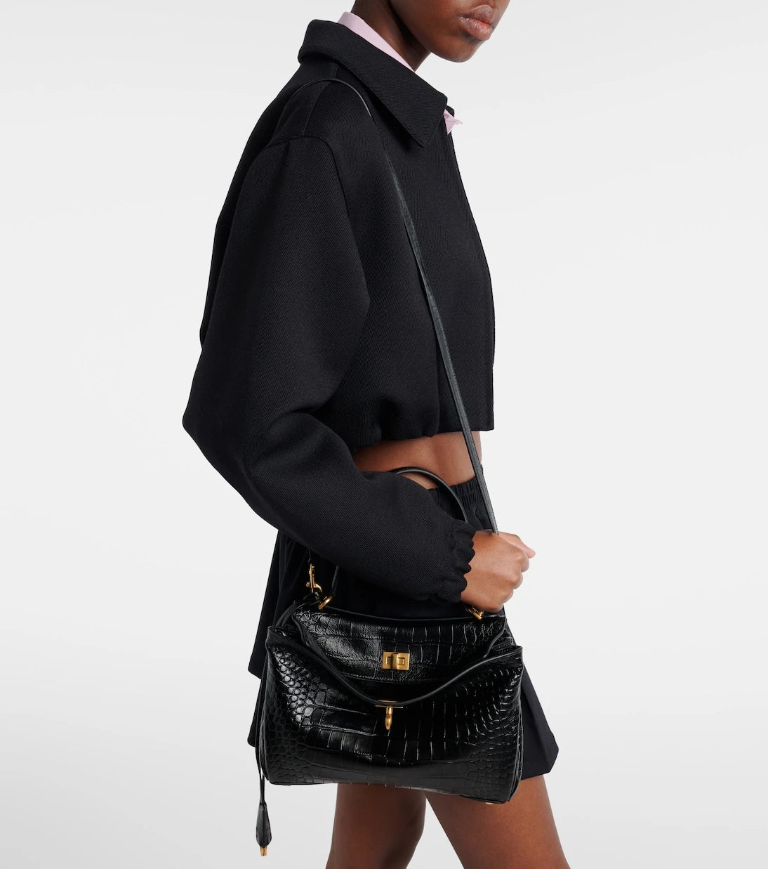 Balenciaga - Rodeo Small croc-effect leather tote bag