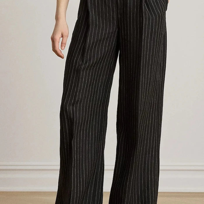 Lauren Ralph Lauren kadın geniş paça keten pantolon