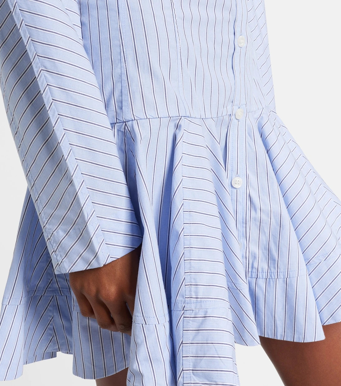 Ganni - Striped cotton shirt dress