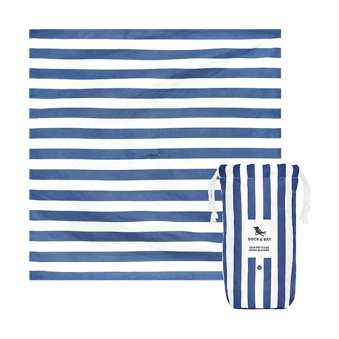 Одеяло за пикник Dock & Bay Whitsunday Blue 170 x 170 cm