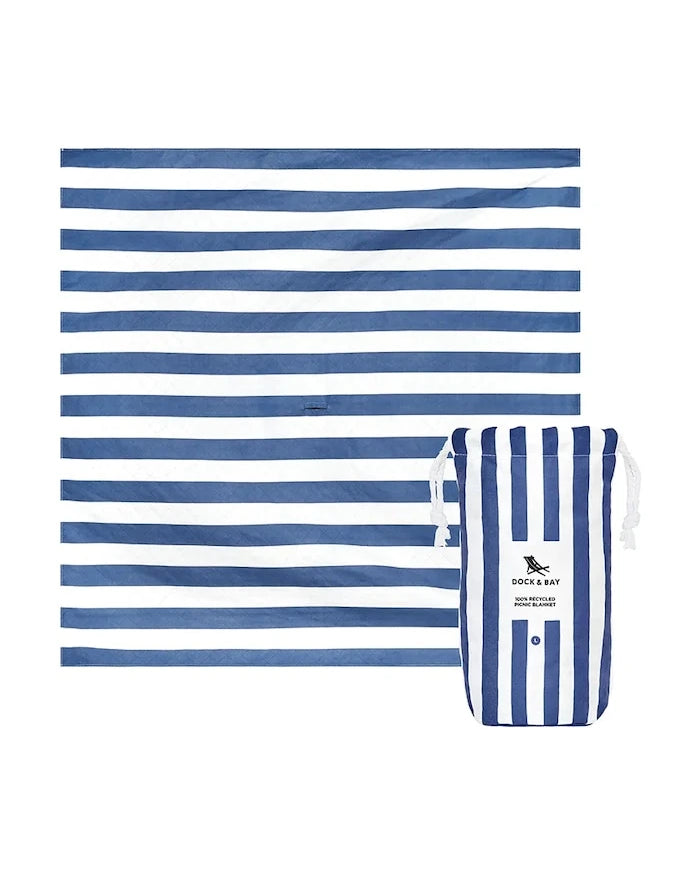 Одеяло за пикник Dock & Bay Whitsunday Blue 170 x 170 cm