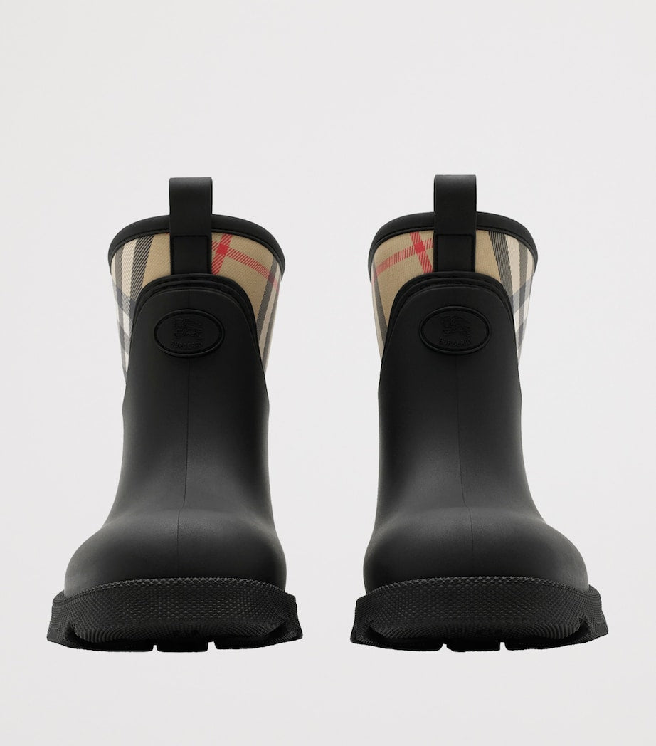 Burberry Black Rubber Nova Check Rain Boots