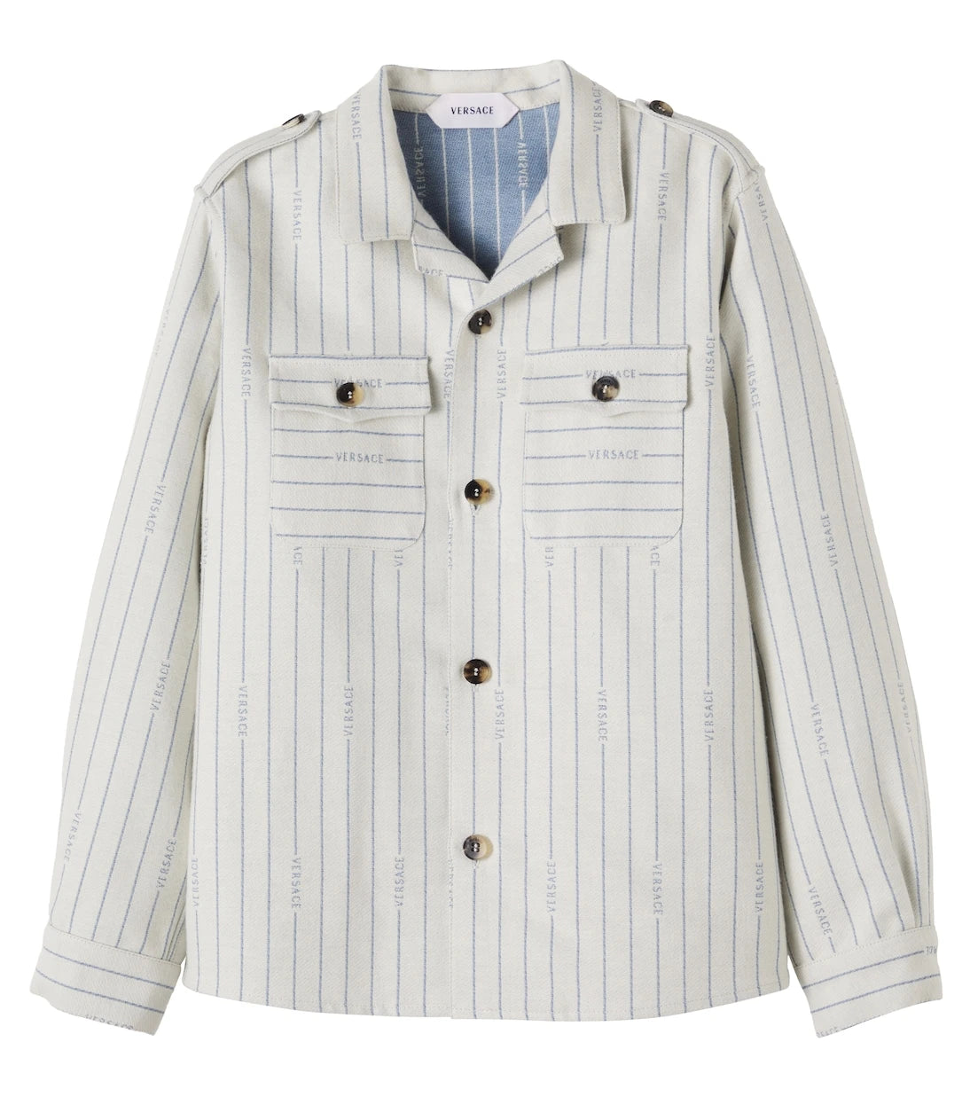 Versace Kids - Logo striped cotton jacket