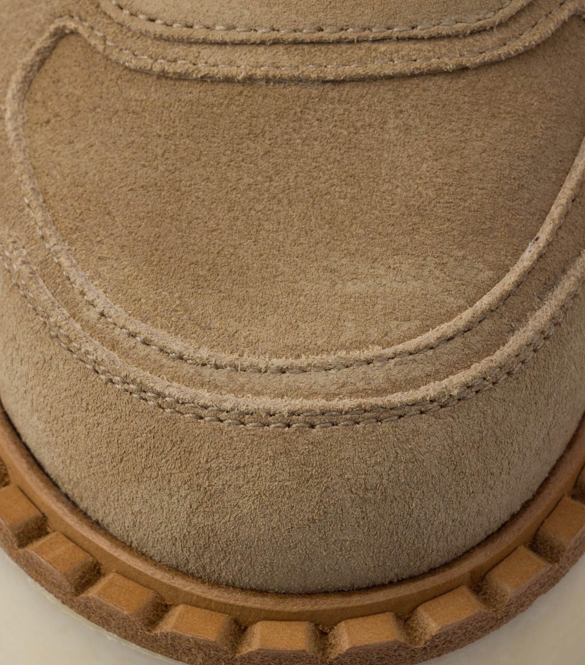 Prada Neutral Suede Shearling Platform Sneakers