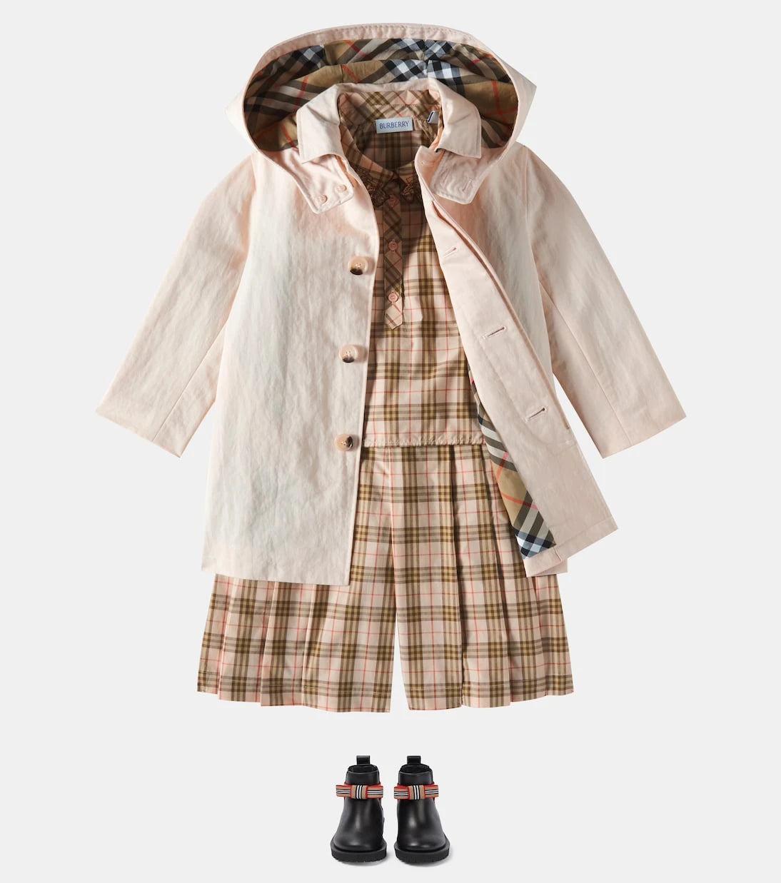 Burberry Kids - معطف هادلي بغطاء رأس